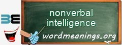 WordMeaning blackboard for nonverbal intelligence